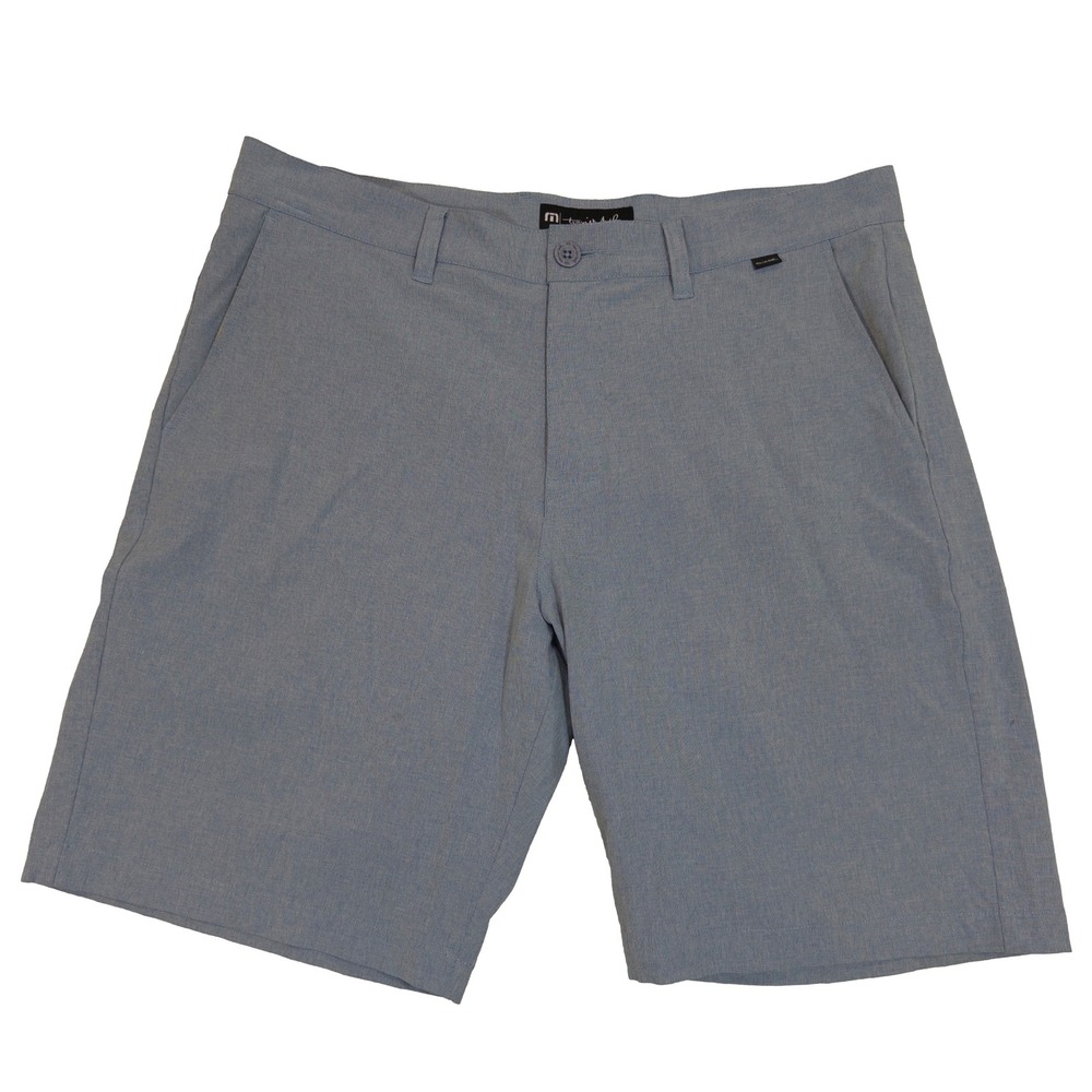 TravisMathew Beck Shorts 36 Mens Golf Performance Stretch Blue Heather - Picture 2 of 3